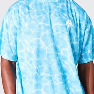 Oversized Man Puff Print Water Tshirt Small